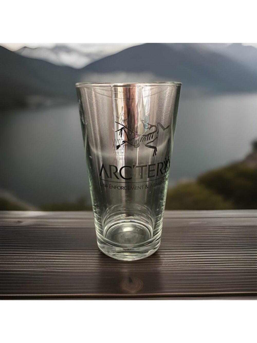 Arcteryx Glass Cup Tumbler Law Enforcement & Armned Forces LEAF Collectible HTF